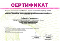 Сертификат Собина Яна Леонидовича от 16.12.2015 - Лучевая диагностика в маммологии